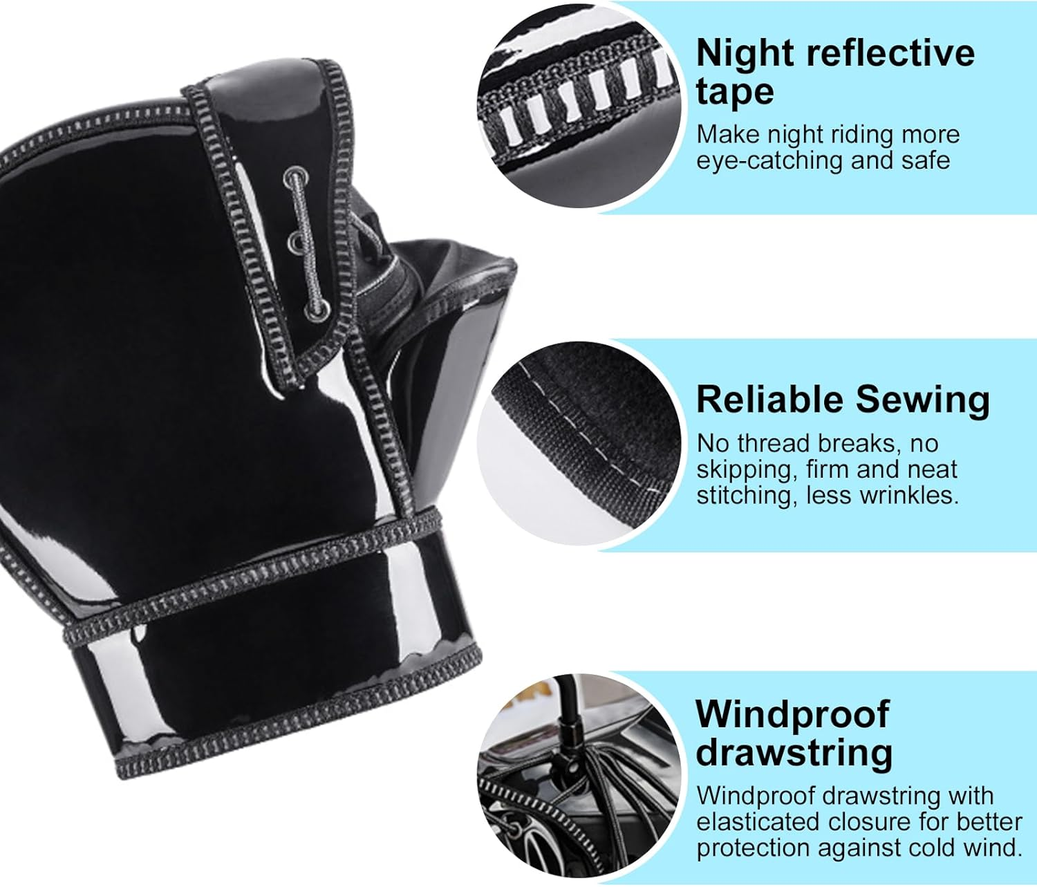 B-Qtech Handlebar Muffs Gloves, Motorbike Grip Handlebar Gloves Windproof Waterproof Outdoor,Atv Handlebar Covers for Motorcycles, Snowmobiles, Scooters, Mountain Bikes, for Men and Women image number 4