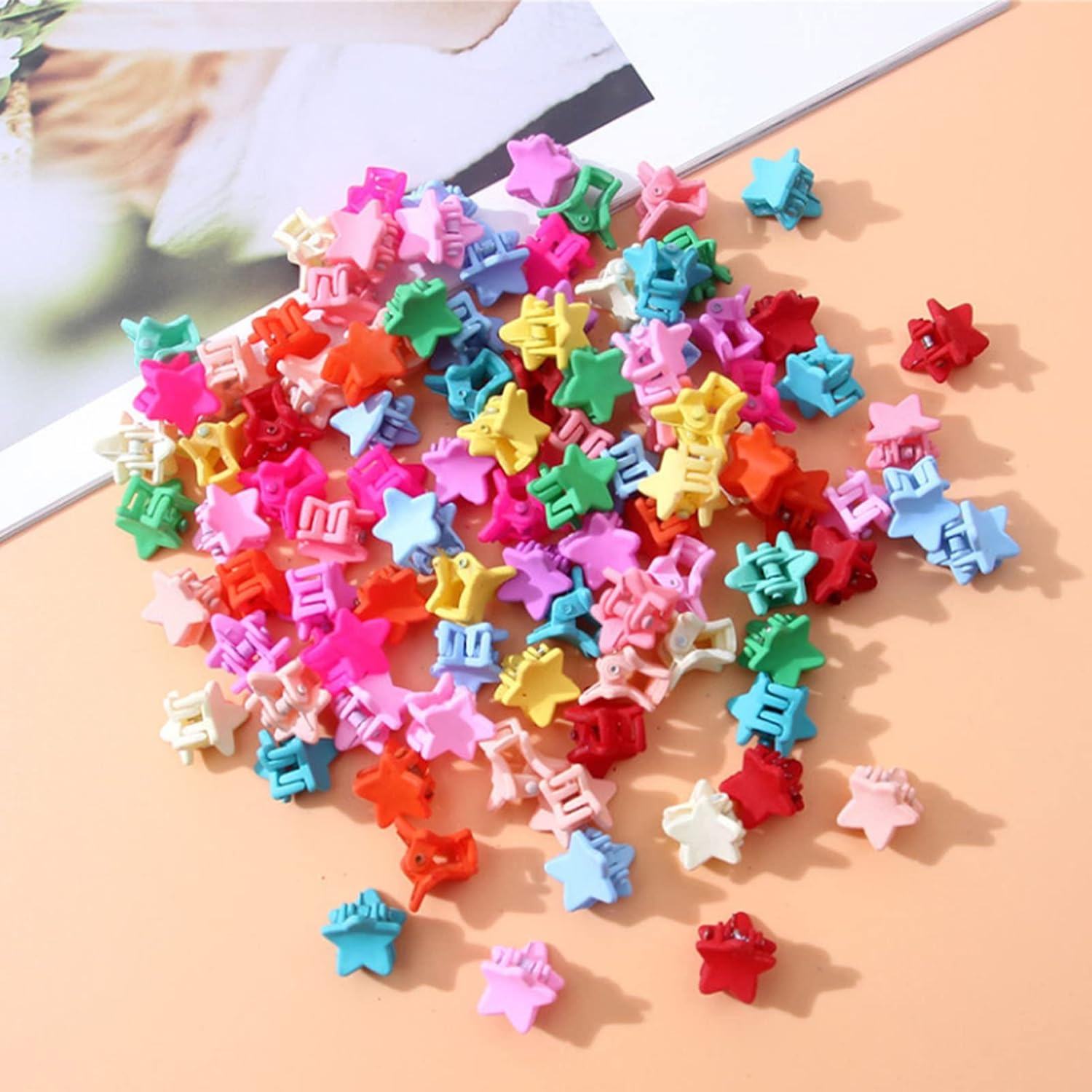 50 Piece Mini Hair Clip Set Star Shape (1 Cm) image number 3