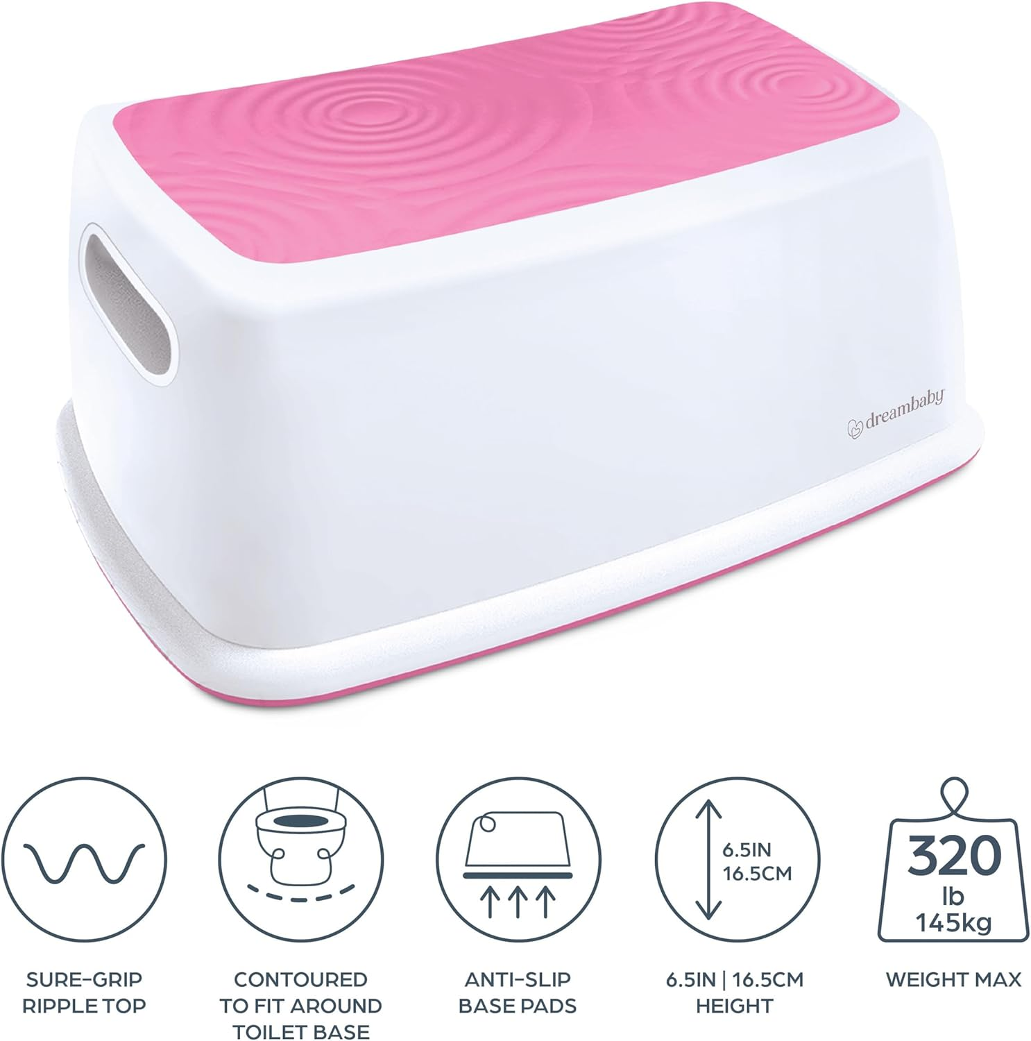 Dreambaby Toddler Step Stool, Plastic or Rubber, Pink, 26 X 38 X 16.5Cm image number 4