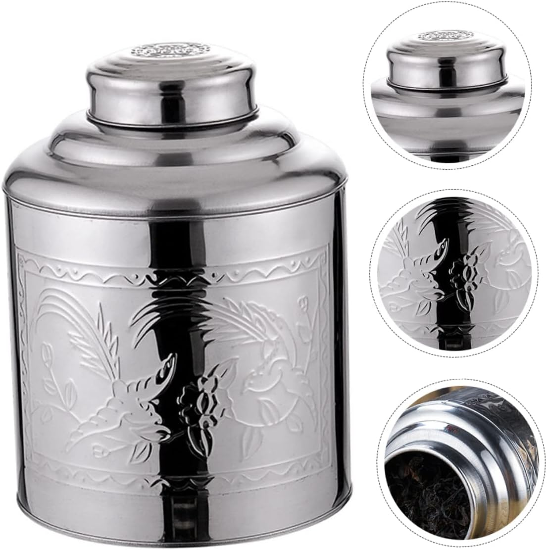 OKUMEYR Metal Tea Storage Container Sealed Tea Practical Food Containers Home Office image number 4