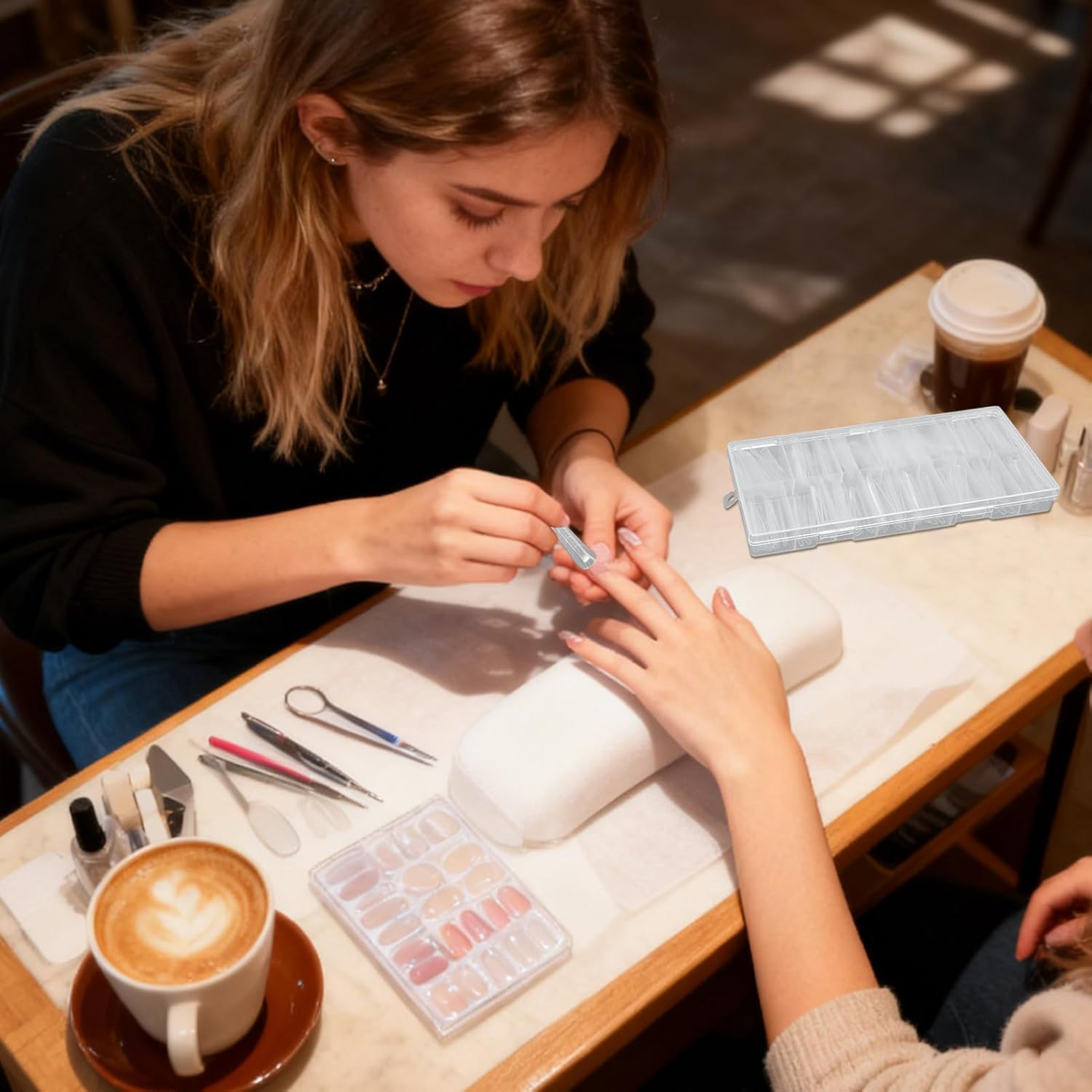 Nail Forms - Clear Sandwich Structure Beauty Supplies - Soft Gel Nail Tips - for Home Family Travel Holiday Salon Spa Wedding Bridal Pedicure Beauty Makeup image number 5