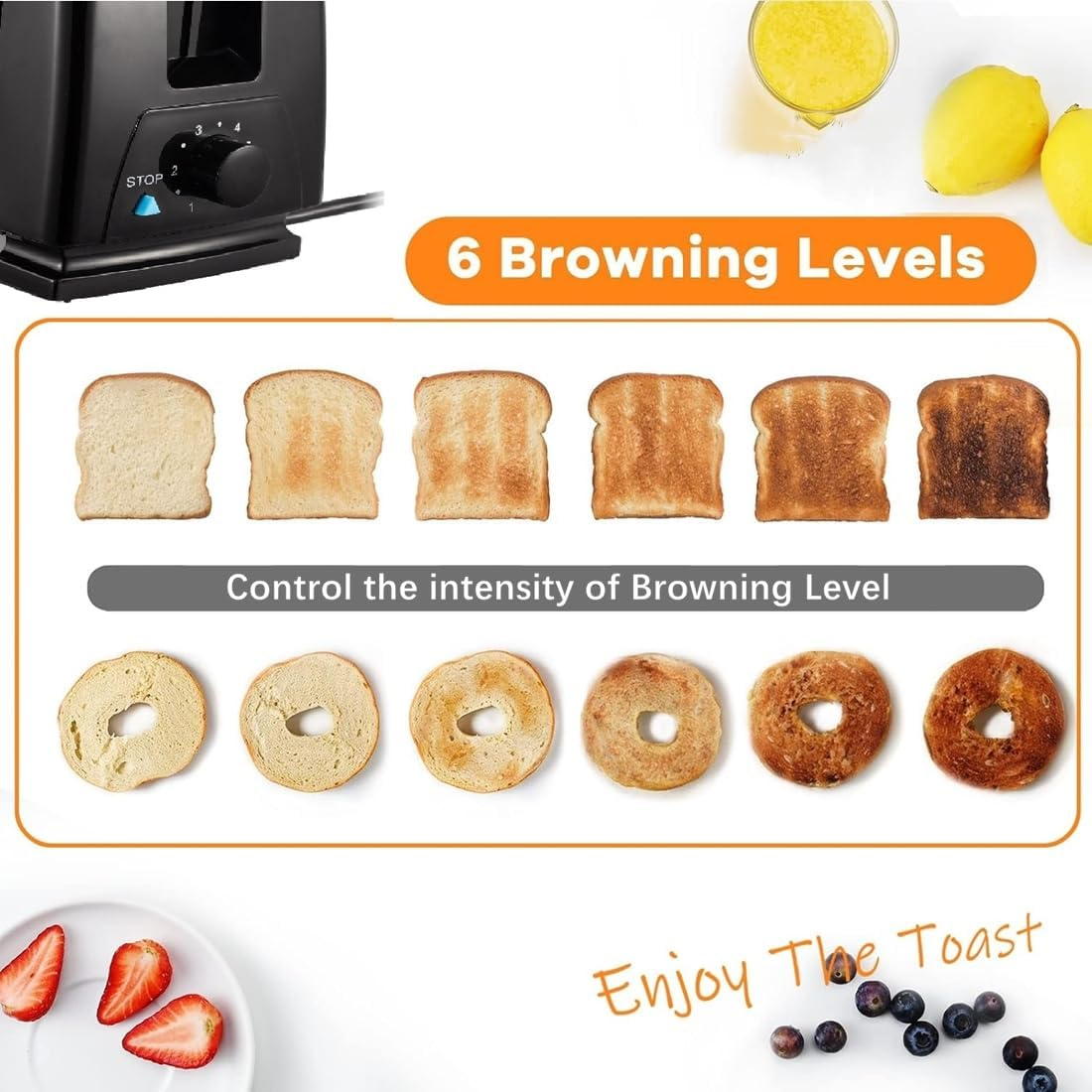 Frafuo Extra Wide Slot 2-Slice Toaster for Thick Sourdough, 6 Shade Control + Lift & Look, Removable Crumb Tray, Compact Design with Cool-Touch Housing (AU Plug) image number 4