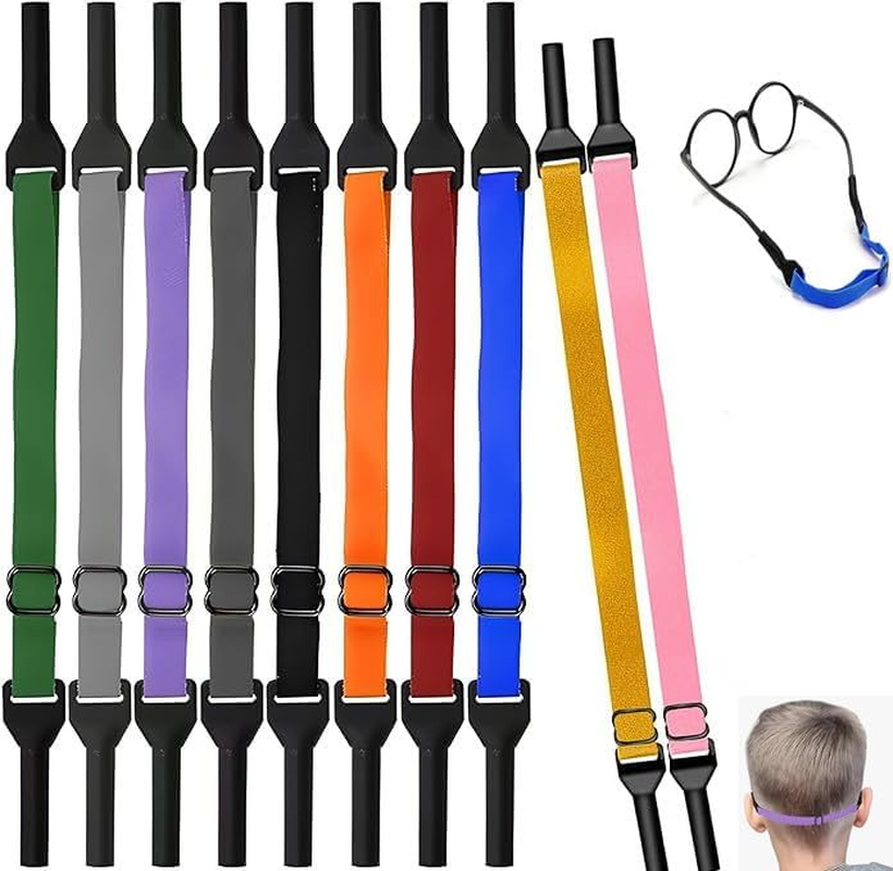 Walquicks 10 PCS Adjustable Eyeglasses Retainer Strap, No Tail Anti-Slip Glasses Straps Holder, Glasses String Cord Eyewear Retainer Sport Unisex Sunglass Straps Holder for Men Women