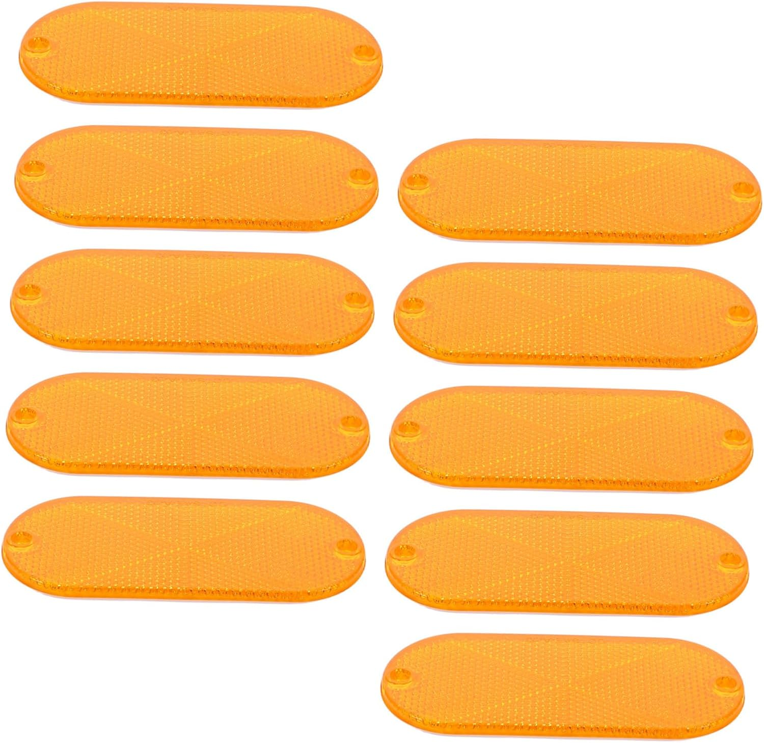 10Pcs Oval Amber Trailer Reflectors Reflective Signs Vehicle Reflector for Driveway Fence Post Mailbox Outdoor Road Safety Accessories image number 5
