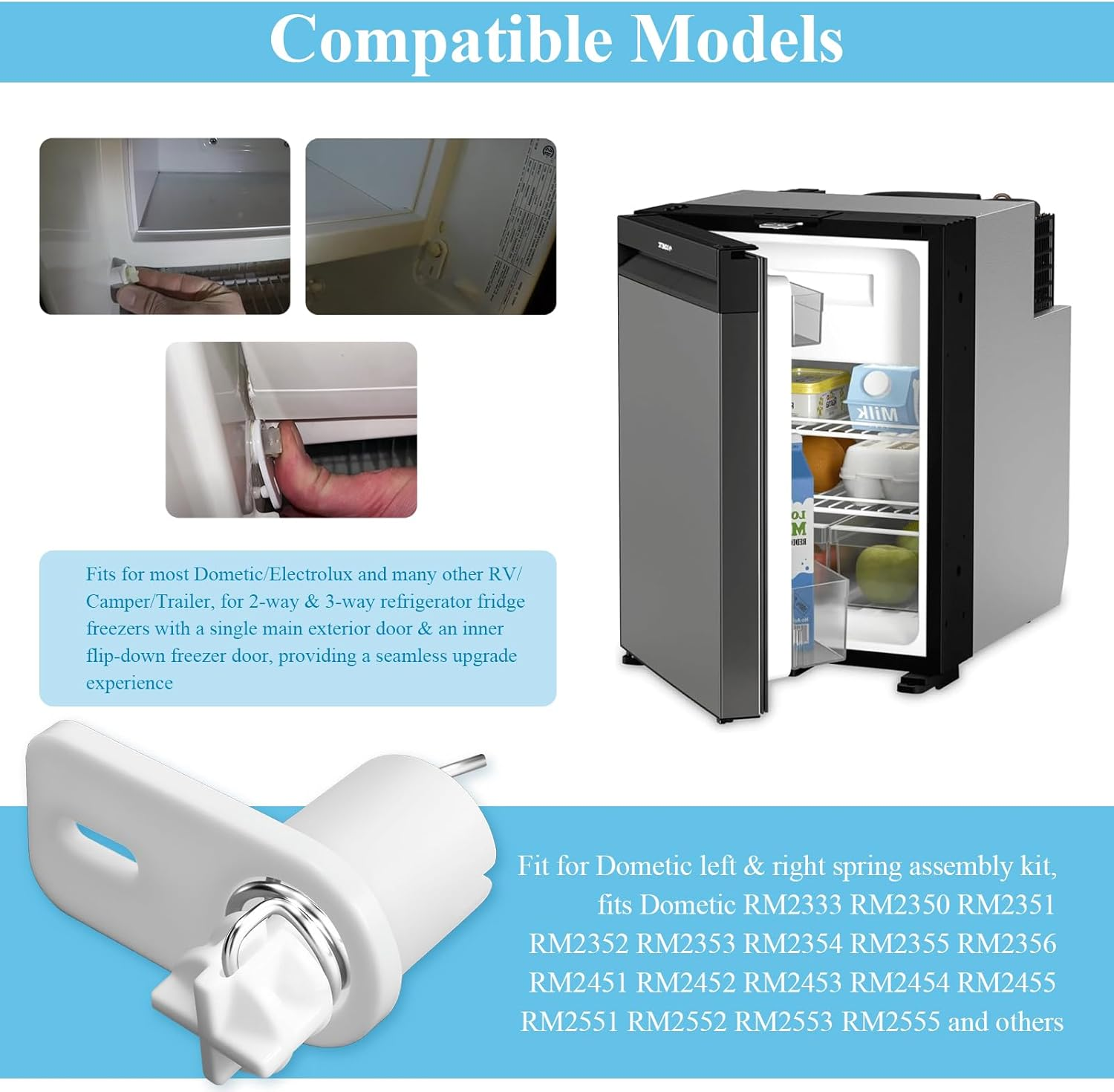 Spring Assembly Kit 3-In-1 Left for Dometic RV Camper Trailer Single Door Fridge Freezer (3-In-1 Spring Set) image number 5