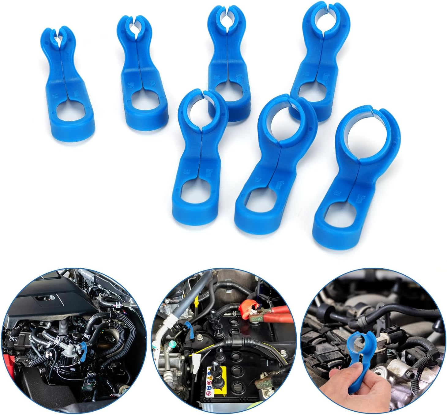 7Pcs Fuel Line Disconnect Tool Set, 1/4 5/16 3/8 1/2 5/8 3/4 7/8 Inch Vehicles AC Line Disconnect Air Conditioning Pipe Tool Fuel Line Removal Tools Compatible with Ford/Gm/Chrysler/Mazda image number 5