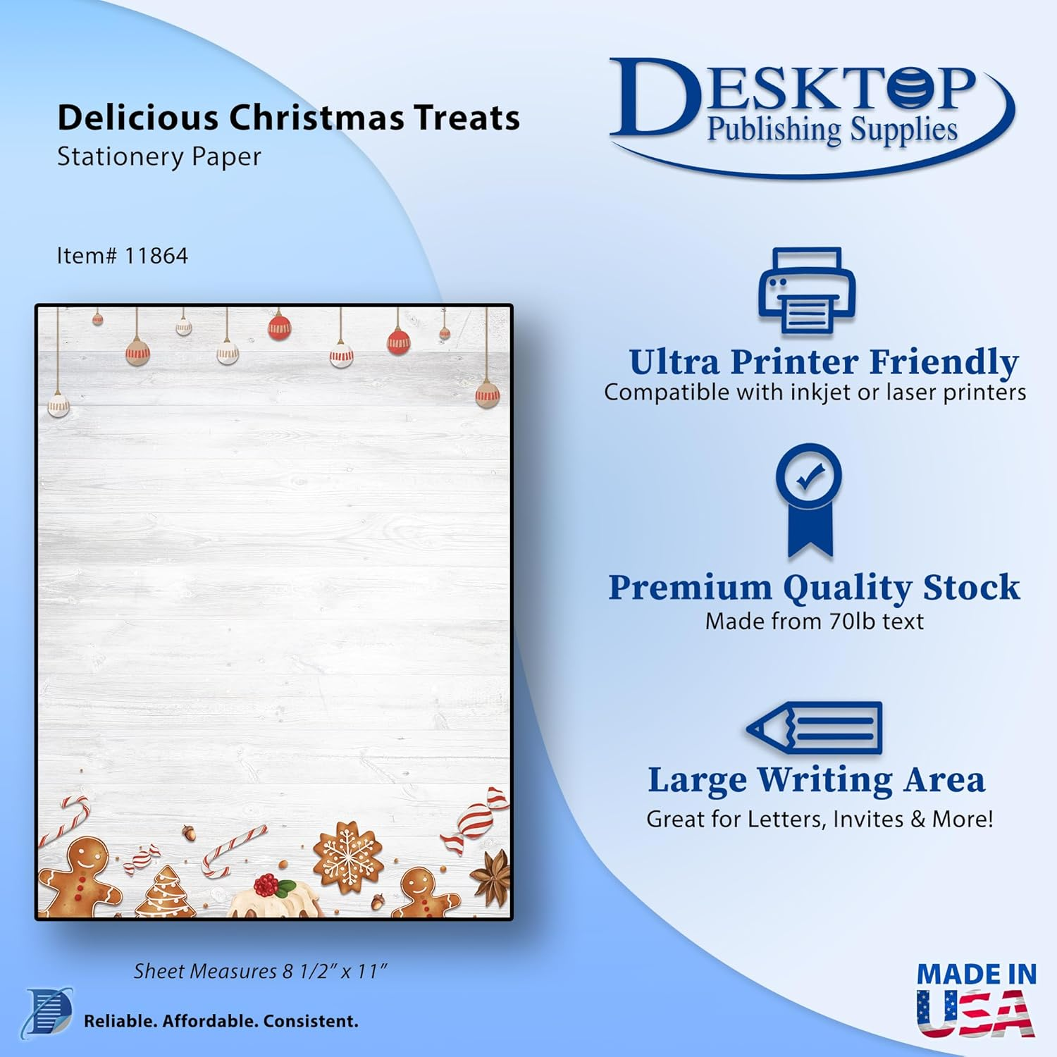 Delicious Christmas Treats Stationery Paper - 80 Sheets of Letterhead for Winter & Holiday Events&hellip; image number 1