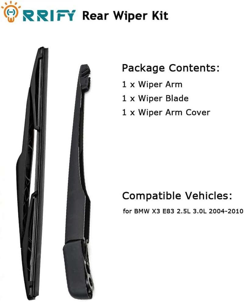 ORRIFY Rear Wiper Arm Blade Set for BMW X3 E83 2003-2010 SUV Rear Windshield Window Wiper Kit, Automotive Replacement Parts, Replaces OE: 61623400708 image number 3
