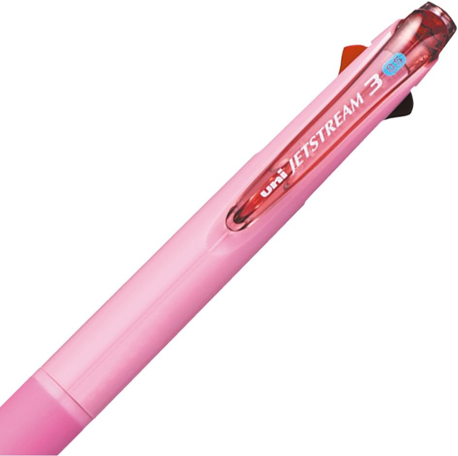 Uni Ballpoint Pen Jetstream 3 Color Black, Red, Blue Ink 0.5Mm, Baby Pink (SXE340005.68) - Black image number 3