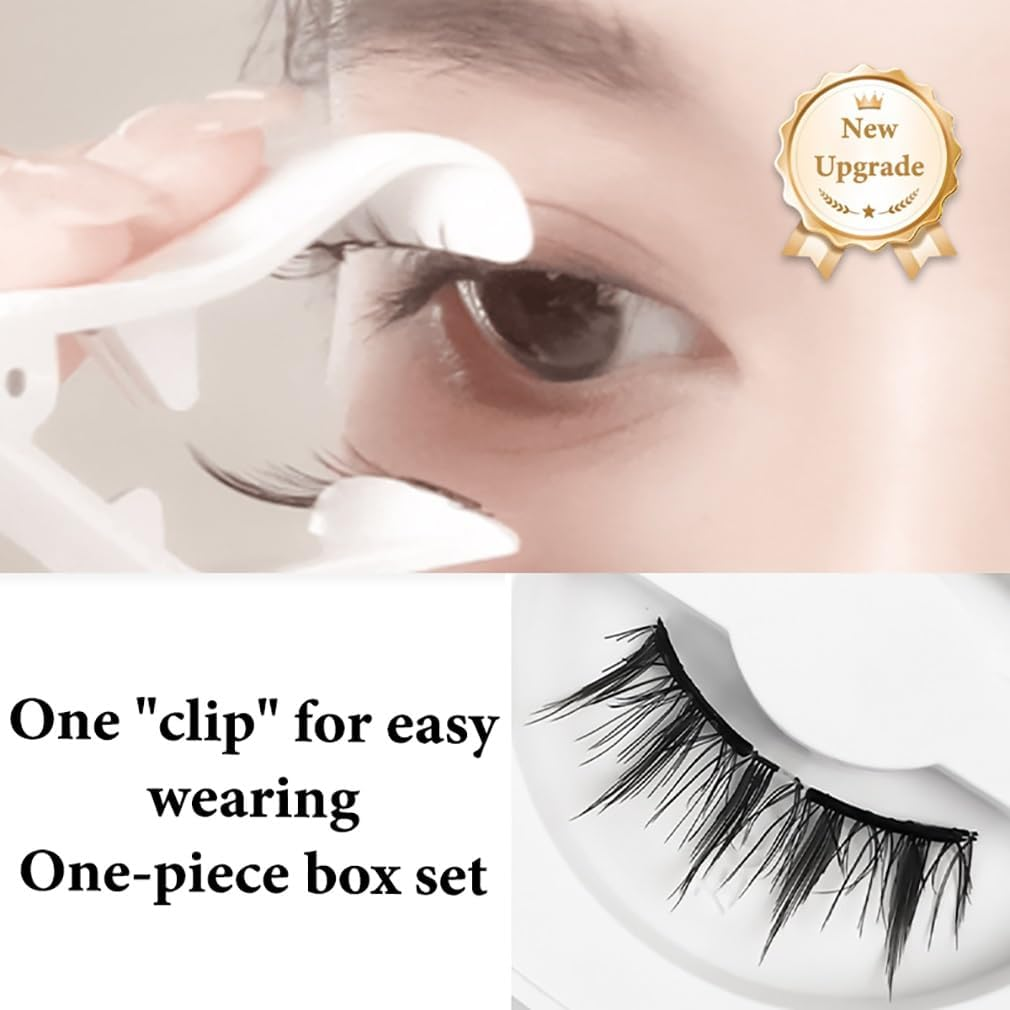 Magnetic Eyelashes with Applicator, Soft Upgrade Magnetic Lashes Natural Look, No Glue Eyeliner Needed Reusable False Eyelashes, Waterproof Lightweight Magnets Lashes for Daily(Style B,02) image number 3