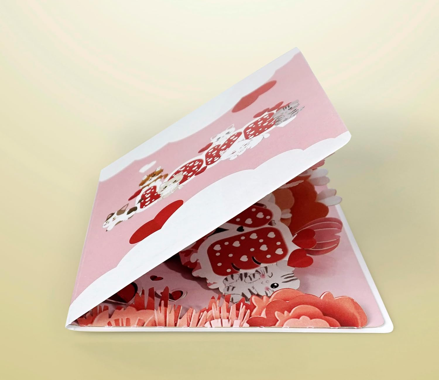 CUTPOPUP Love, Anniversary Card Pop Up, Valentines Day Card, Wedding, Engagement, 3D Greeting Card (Love Text with Cats) LO172AU1520 image number 4