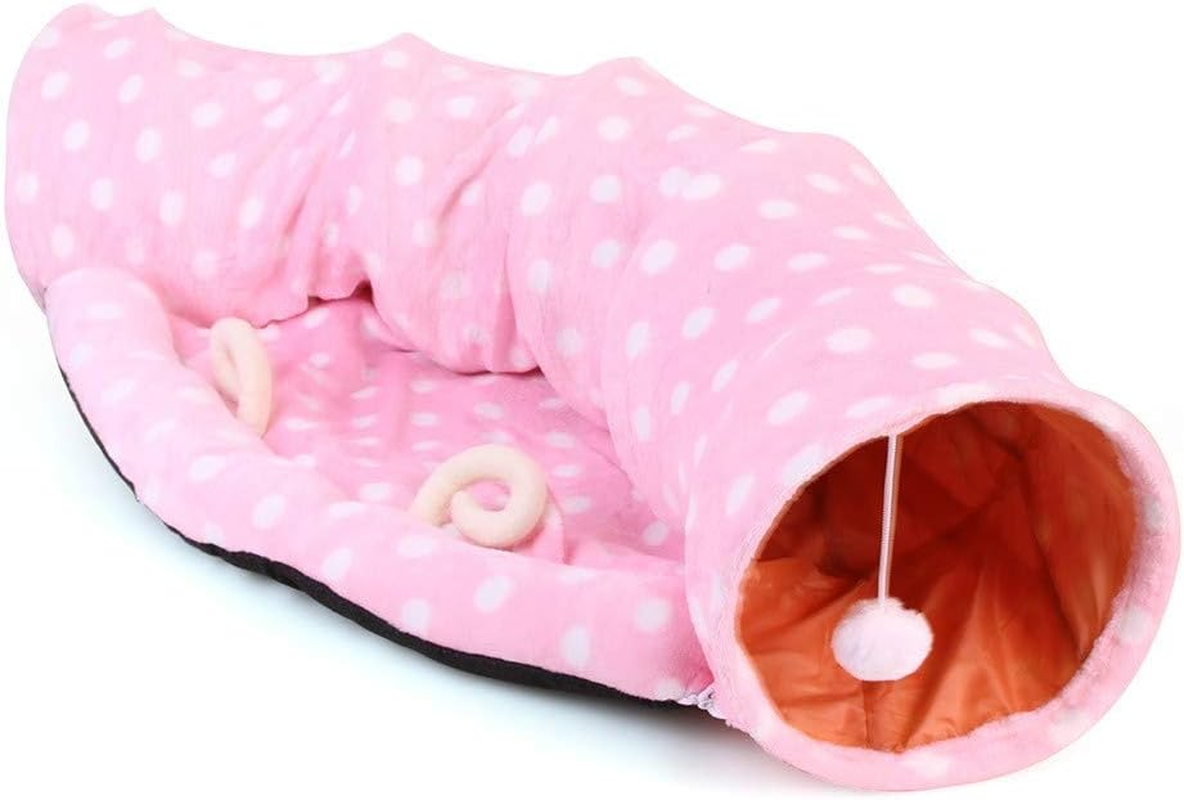 Pet Toys Folding Storage Cat Channel Puzzle Cat Toy Tunnel, Specification: Semicircle(Pink) Pet Toys (Color : Pink)