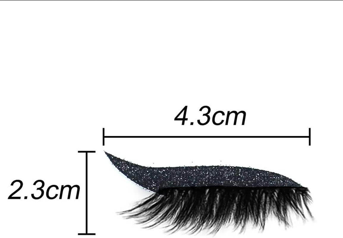 Fashion Reusable Eyeliner and Eyelash Stickers False Eyelashes Sequin Eye Shadow Blue - Fluorescent image number 7