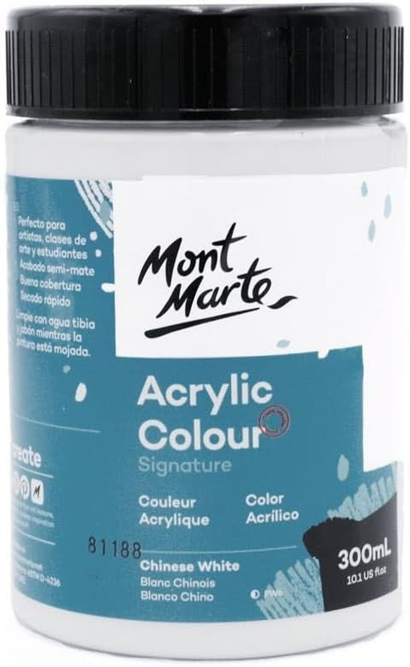 Mont Marte Signature Acrylic Colour Paint 300 Ml, Chinese White