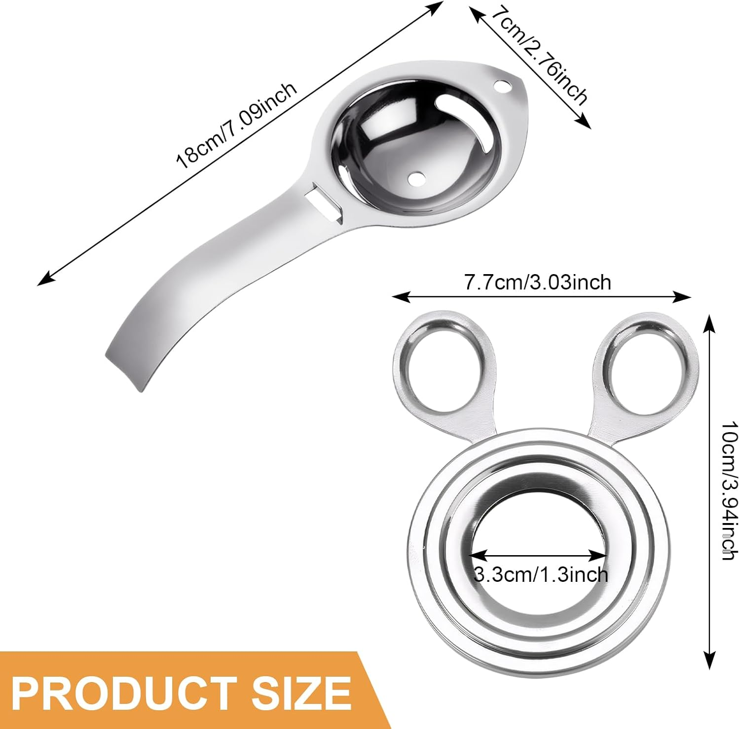 Stainless Steel Egg Cutter, Egg Separator, Egg Opener, Shell Remover and Top Opener for Soft or Hard Boiled Eggs, Yolk & Egg White Filter, Kitchen Gadget Tool for Raw and Boiled Eggs image number 6