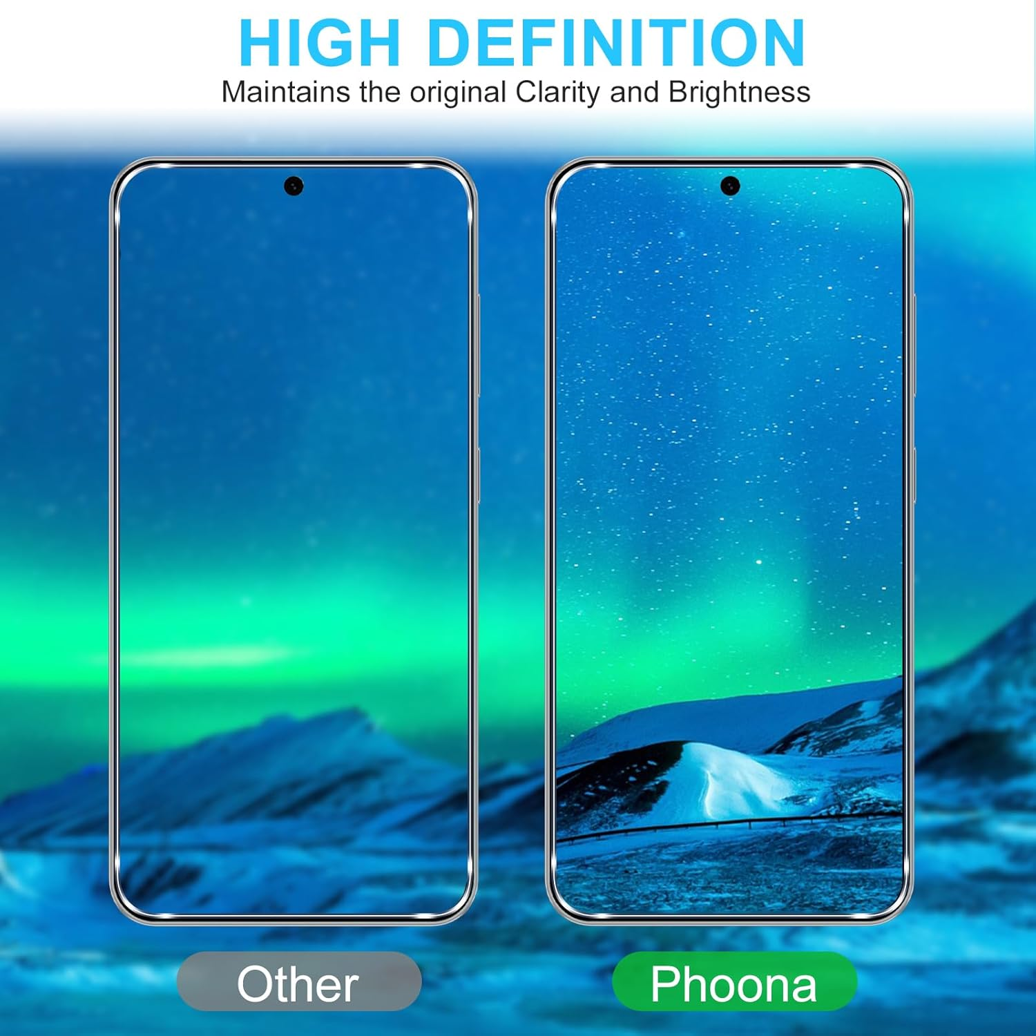 Phoona Pack of 2 Screen Protectors for Samsung Galaxy A56, 9H Hardness Tempered Glass Film, HD Transparent Screen Protector, Scratch-Resistant, Bubble-Free, Clear Screen Protector for Samsung Galaxy