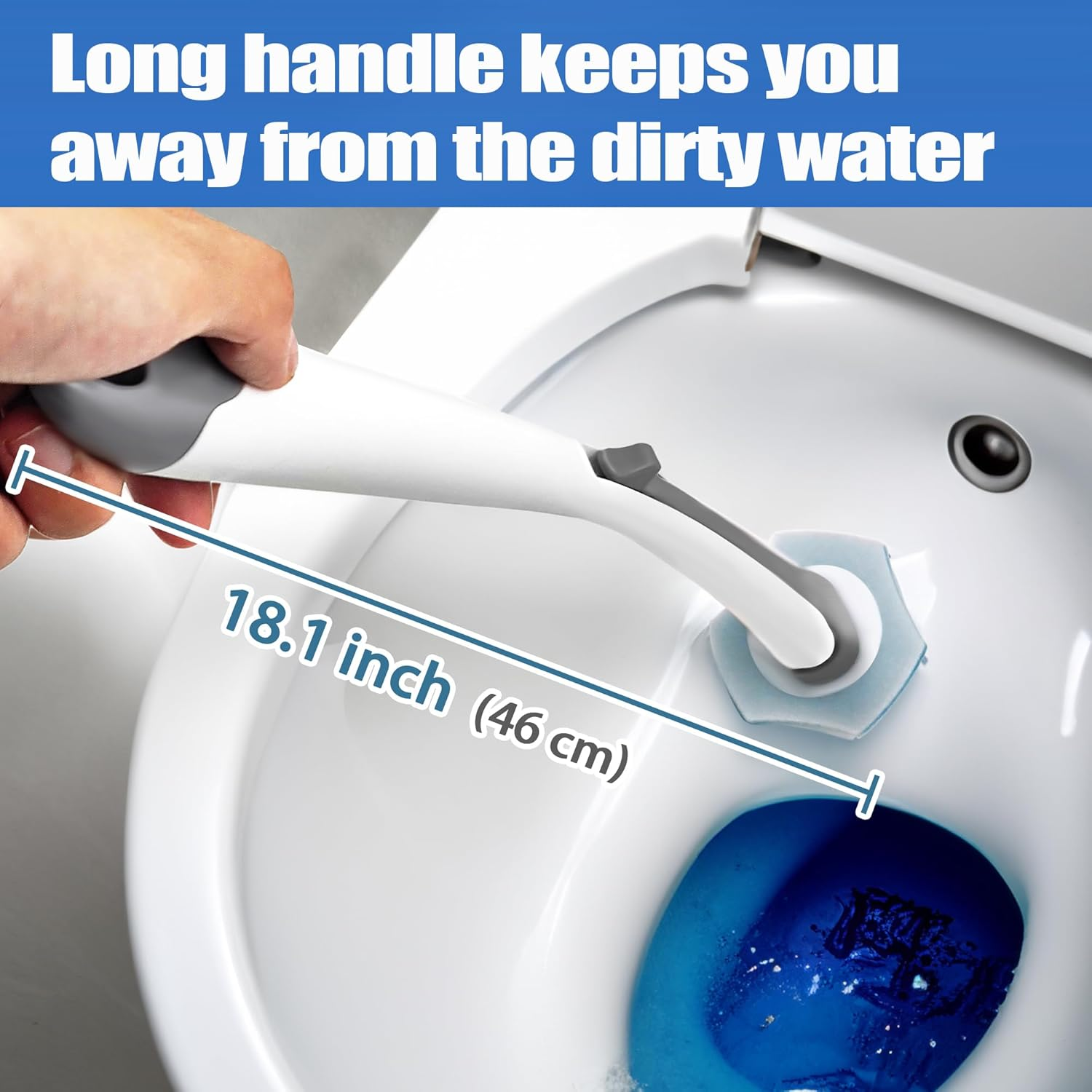 Disposable Toilet Brush and Cleaner Wand Set, Including 40 Refills, Features Wall-Mounted Long Handle and Compact Holder for Sink Bathtub Wash Basin Mop Pool image number 3