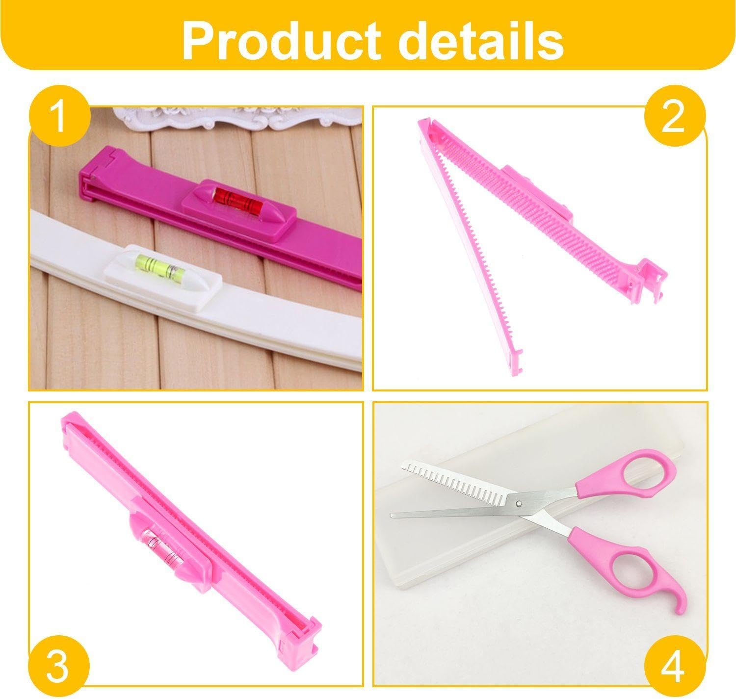 2 Pieces Bang Ruler and 1 Piece Scissors, Hairstyle Making Tools, Hair Trimming Tools, Hair Salon Accessories. image number 3