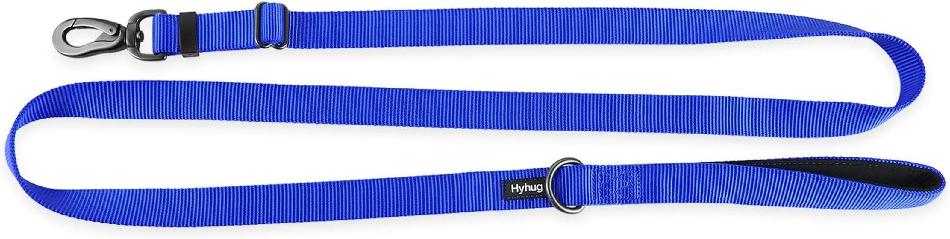 Hyhug Pets Premium Upgraded Adjustable between 4 Feet and 6 Feet Leash with Sturdy Nylon and Super Soft Neoprene Lined Handle for Medium Large Giant Dogs Lead. (Small, Classic Blue)