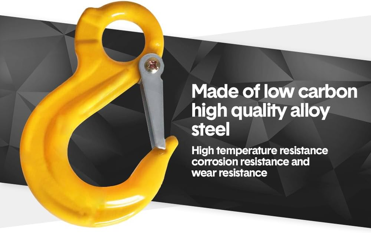 2 Pack Sling Hook with Hammerlock Heavy Duty Safety Sling Hooks 7/8Mm for Cavan Camper Trailer Connecting Extend Safety Chain 2T