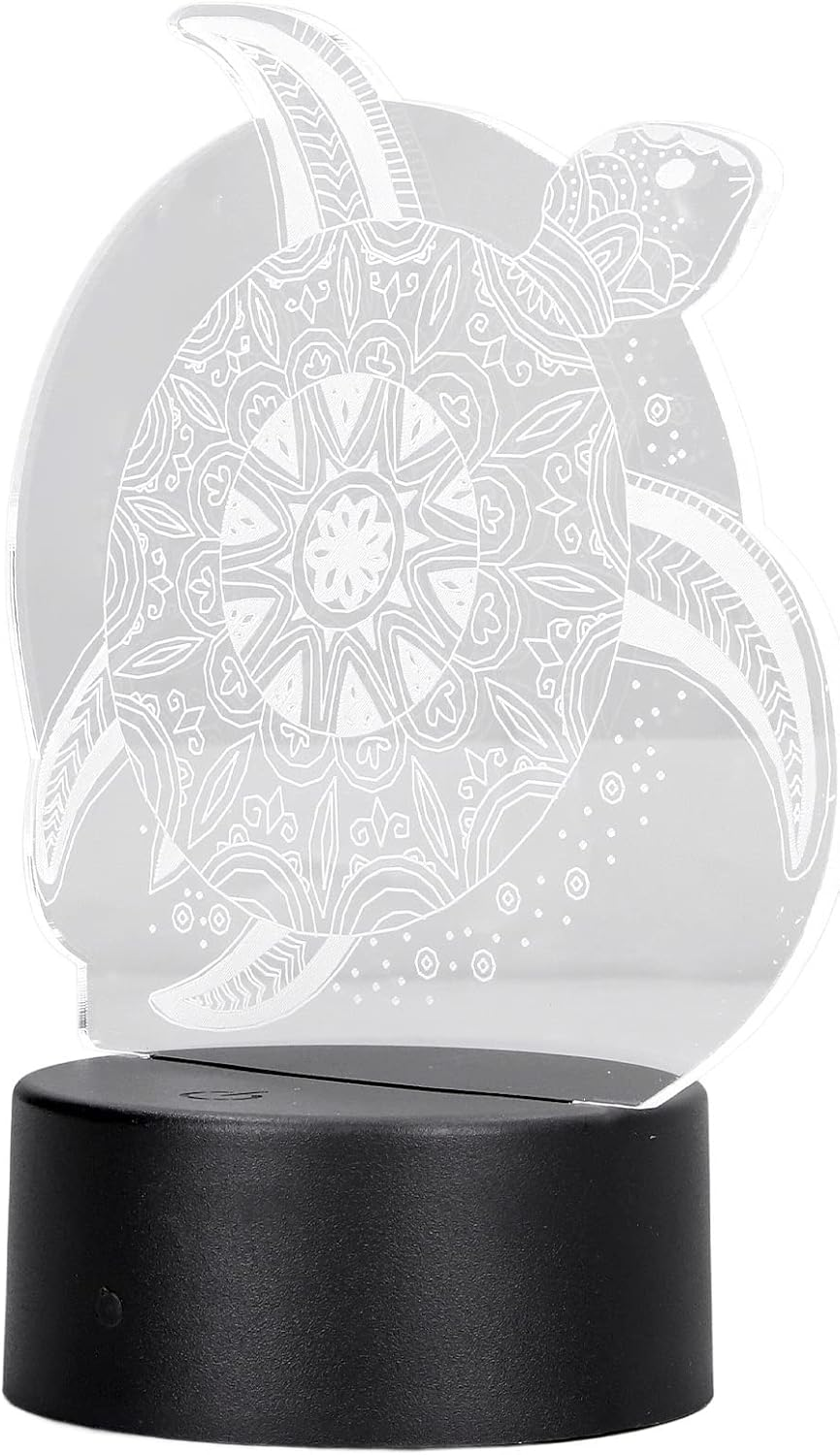 Sea Turtles 3D Light 7 Color Touch Changing LED Night Light Acrylic USB Powered beside Lamp for Kids Birthday Christmas Gifts image number 3