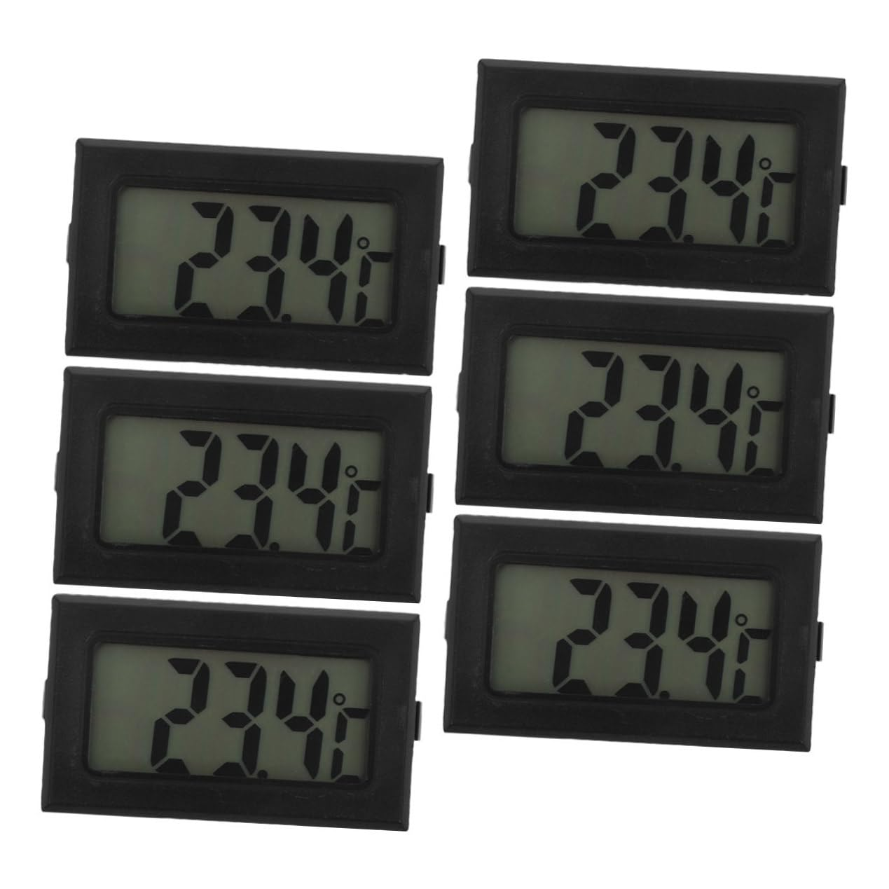 Totority 6Pcs Digital Thermometer for Temperature Car Greenhouse Home Office Bathroom Garage Space-Saving Embedded Display image number 2