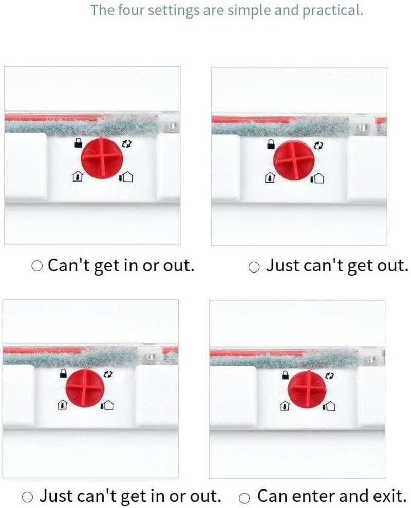 4-Way Lockable Cat Flap,Pet Cat Door Hole Dog Door Hole Can Control Two-Way Door for Free Entry and Exit of Pets. (White, One Size) image number 3