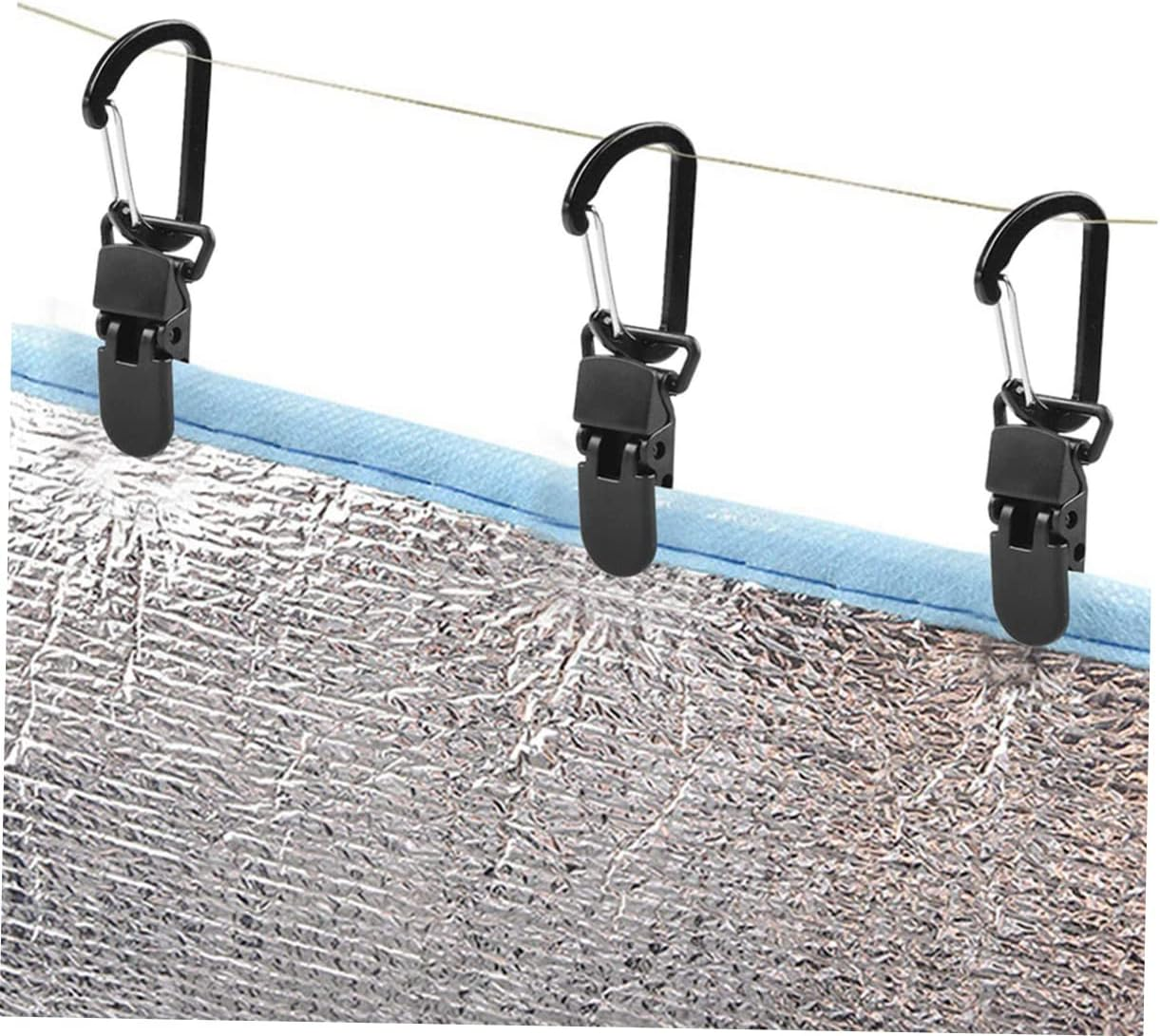 12 Pcs Heavy Duty Shade Sail Tarp Clips Secure Clamp Outdoor Camping Tent Hardware Kits for Canopy Awning Tarp Hold Down image number 2