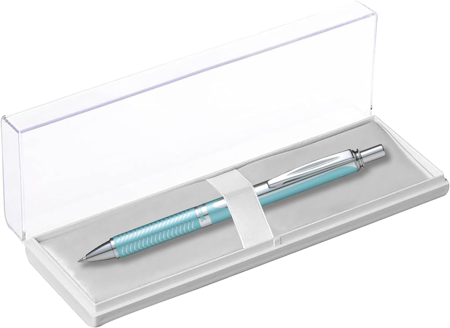 Pentel Energel Metallic Liquid Gel Pen 0.7Mm Medium Nib Black Barrel Black Ink in a Premium Case (BL407A-PBOX)