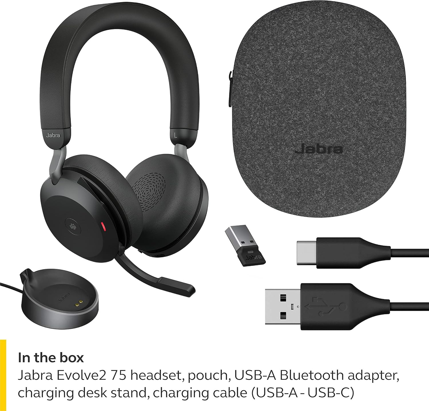 Jabra GN Evolve2 75 Link380A MS Stereo W/Stand USB-A Bluetooth Adapter [27599-999-989]