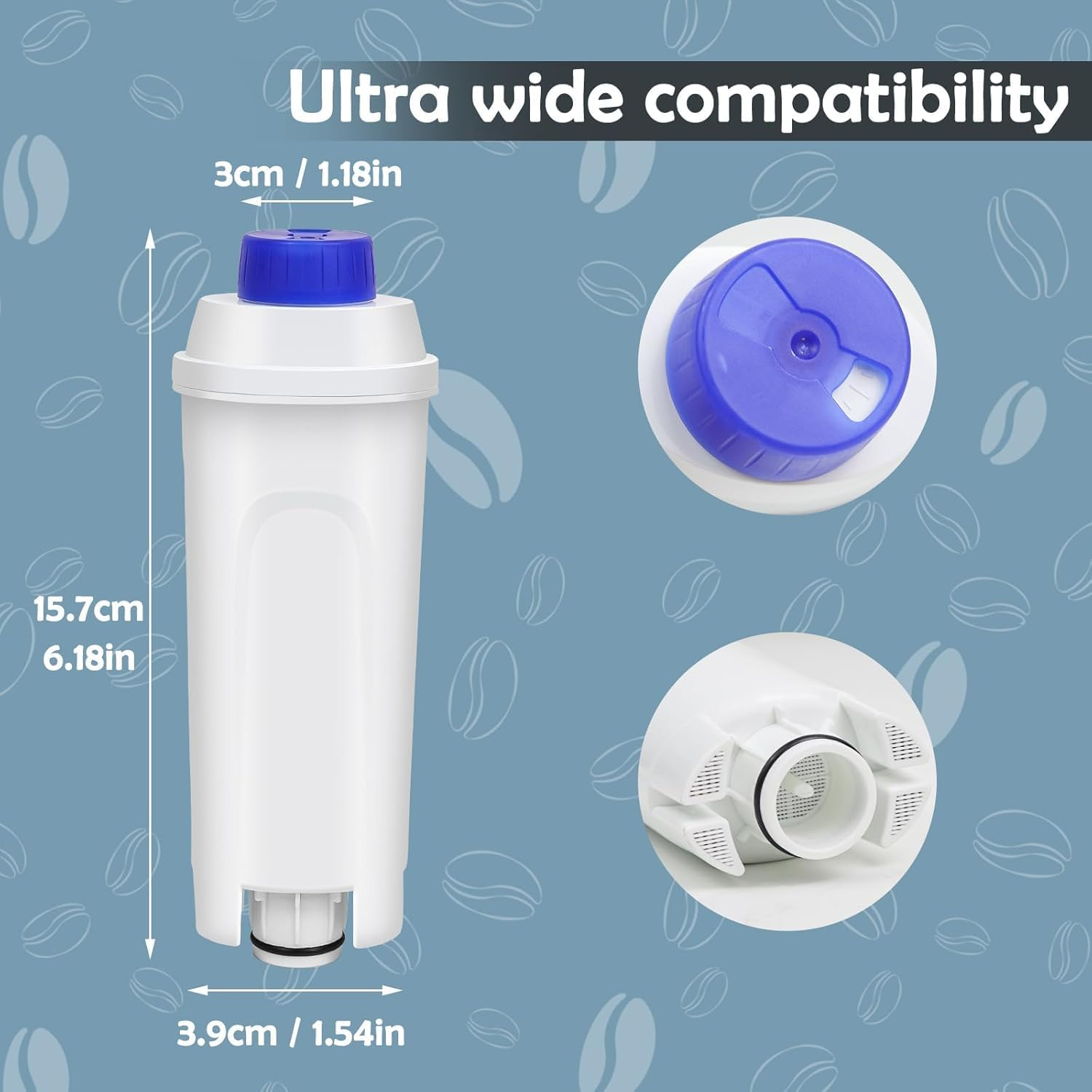 4 Pcs Replacement Water Filter for Delonghi Coffee Machine, DSLC002 Filter for De'Longhi Magnifica Evo, Dinamica, Eletta, ECAM, Esam, ETAM, Bco410/420, Ec680/800 image number 5