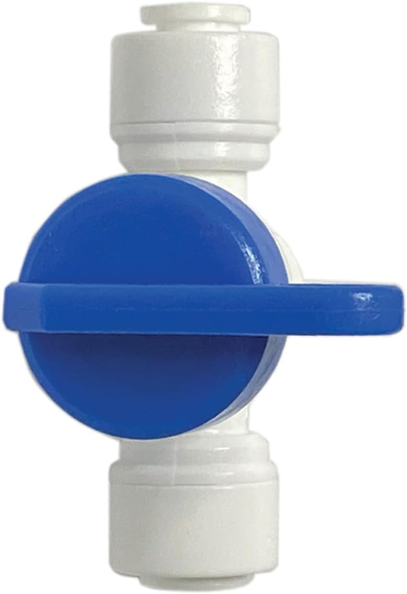 Speed Fit 1/4 or 3/8 Inch Shut off Valve, Push to Connect Plastic Plumbing Fitting, with Locking Clips, Filtration Warehouse, Compare to PPSV040808WP (1/4" One Pack) image number 1
