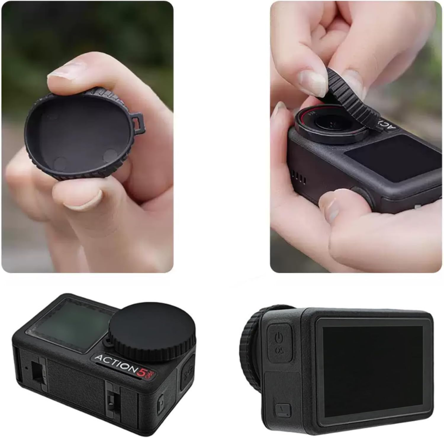 NXPUXP Screen Protector for DJI Osmo Action 5 Pro, Suitable for DJI Osmo Action 5 Pro Accessories, Tempered Glass Screen Protector Pack of 6 + 2 Lens Silicone Cases, Suitable for DJI Action 5 Pro