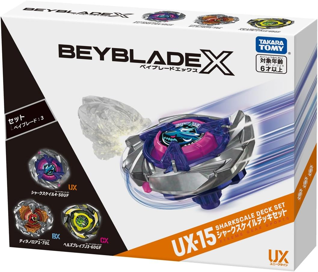 Takara Tomy Beyblade X UX-15 Shark Scale Deck Set image number 1