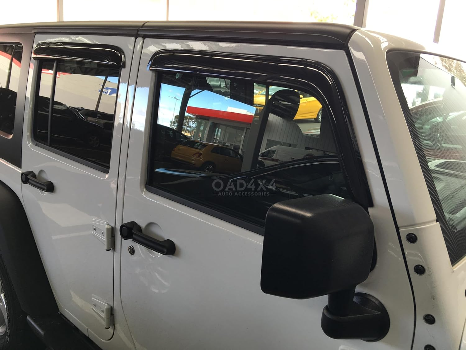 OAD4X4 Weathershields Compatible with Jeep Gladiator Dual Cab 2020-Onwards, Weather Shields Window Visors Wind Deflectors Sun Rain Guard 4PCS Set image number 4