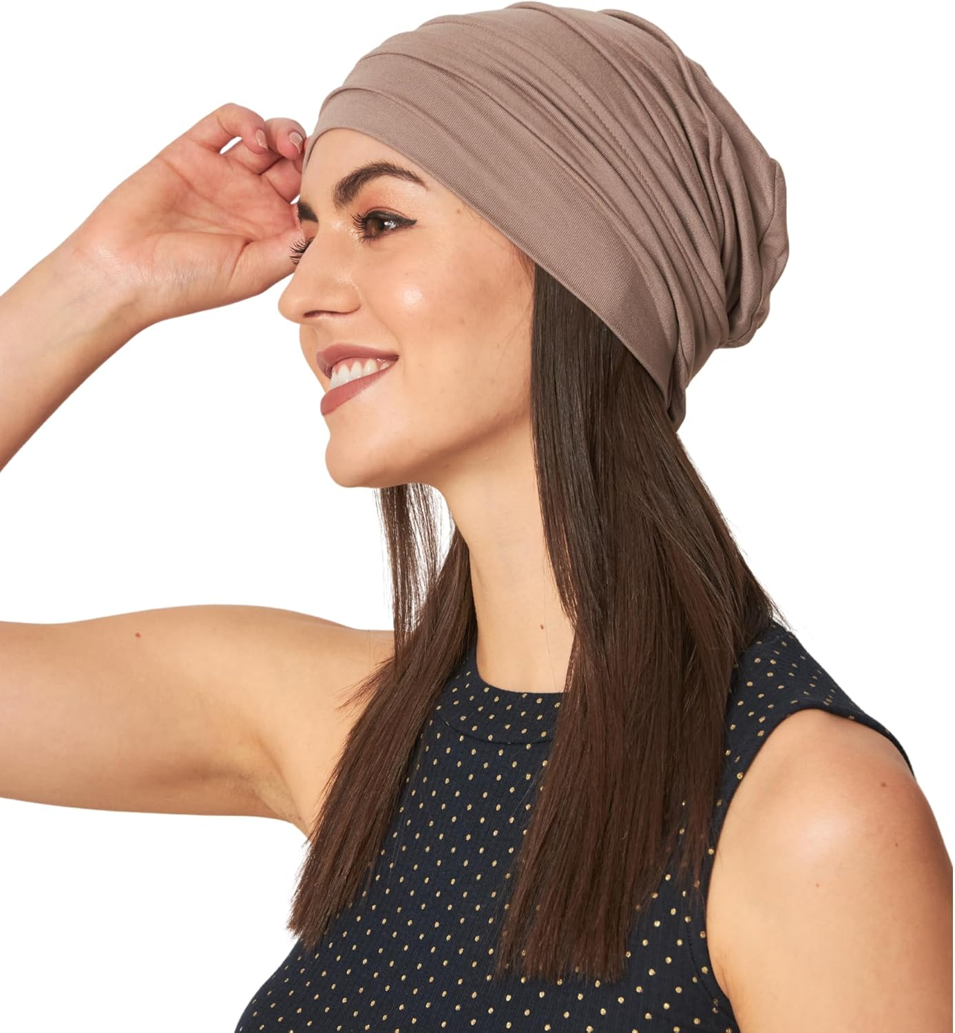 SAKUCHI Chemo Silky Soft Slouchy Snood Bamboo Cap image number 2