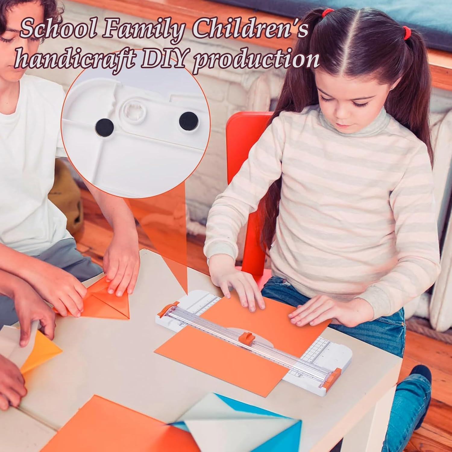 A4 Paper Cutter 12 Inch Office School Paper Trimmer Scrapbooking Tool with Security Blade for Label, Origami, Card, Photo, Coupon, Scrapbook, Cardstock, Laminated Paper, and Craft Project (White) image number 4