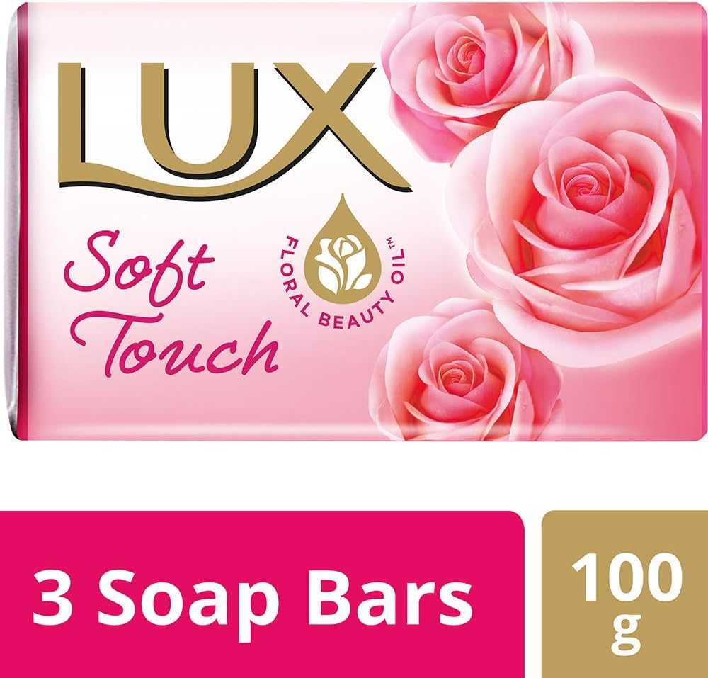 Lux Lux Soft Touch French Rose & Almond Oil Soap Bar, 100G (Pack of 3) image number 1