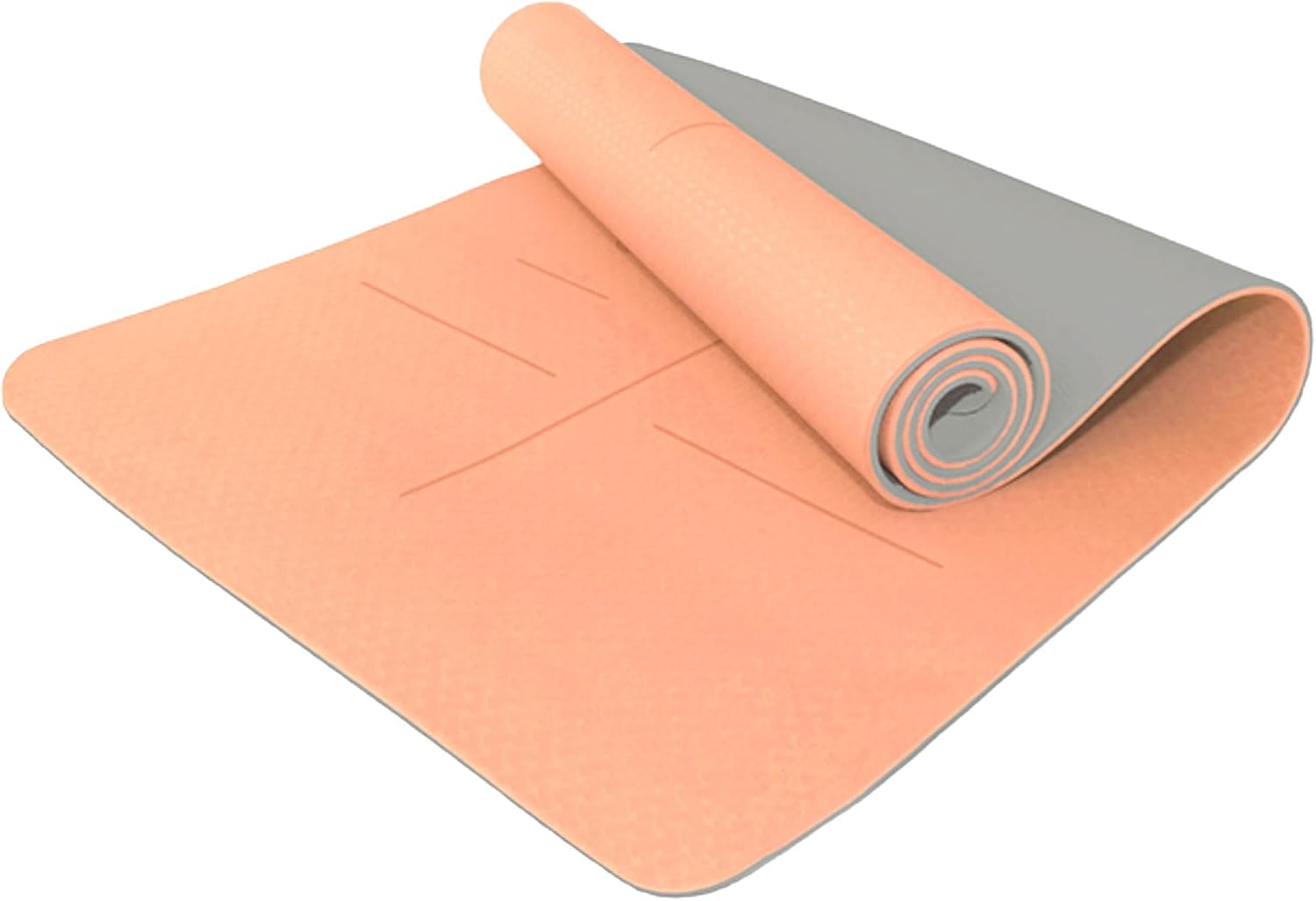 Eco Friendly TPE Yoga Mat with Strap - 1830 X 660Mm Large & Wide, 8Mm Extra Thick, Premium High Density Non Slip Double Layer Mat with Alignment Lines for Women & Men, Yoga, Pilates, Fitness