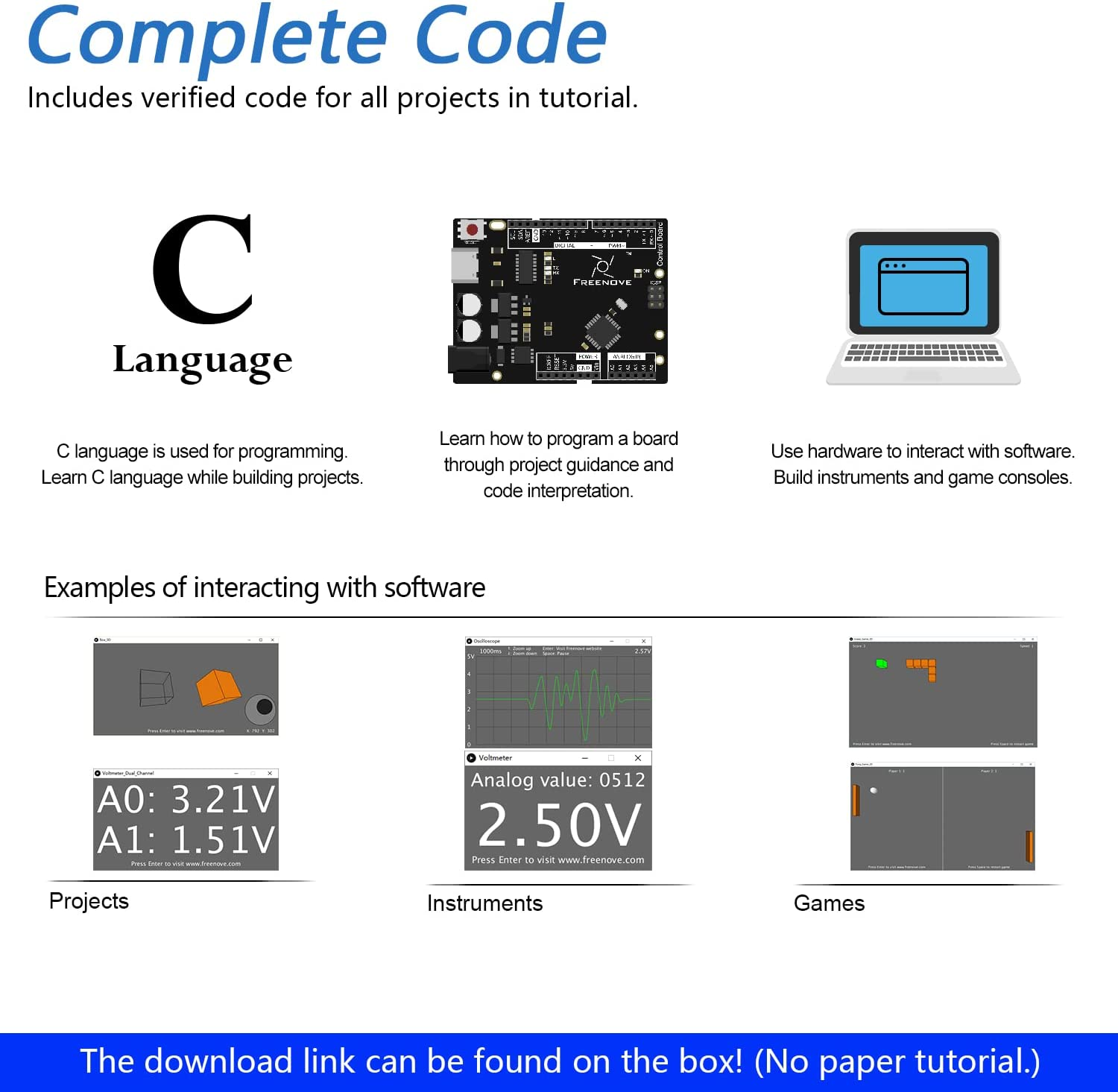 Freenove Ultimate Starter Kit with Board V4 (Compatible with Arduino IDE), 274-Page Detailed Tutorial, 217 Items, 51 Projects image number 3