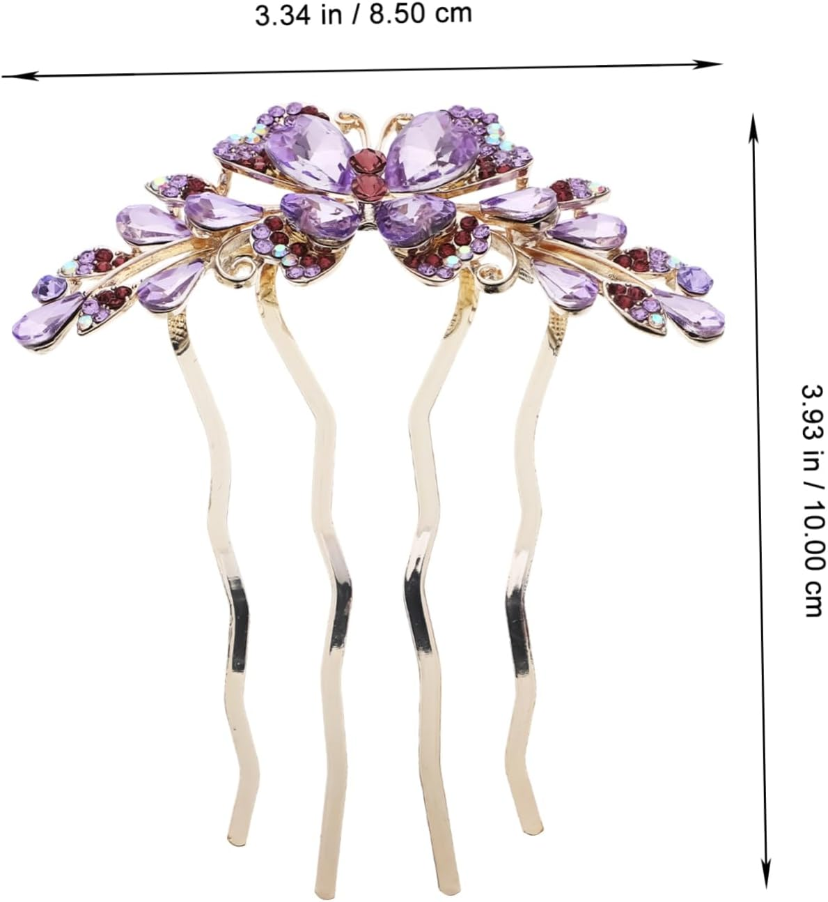 Ipetboom Comb Bridal Headpiece for Wedding Hair Clips for the Bride Vintage Hair Accessories Rhinestone Hair Combs Rhinestone Hairpiece Rhinestone Hairpin Purple Women'S Hair Claw Metal Rhinestones image number 5