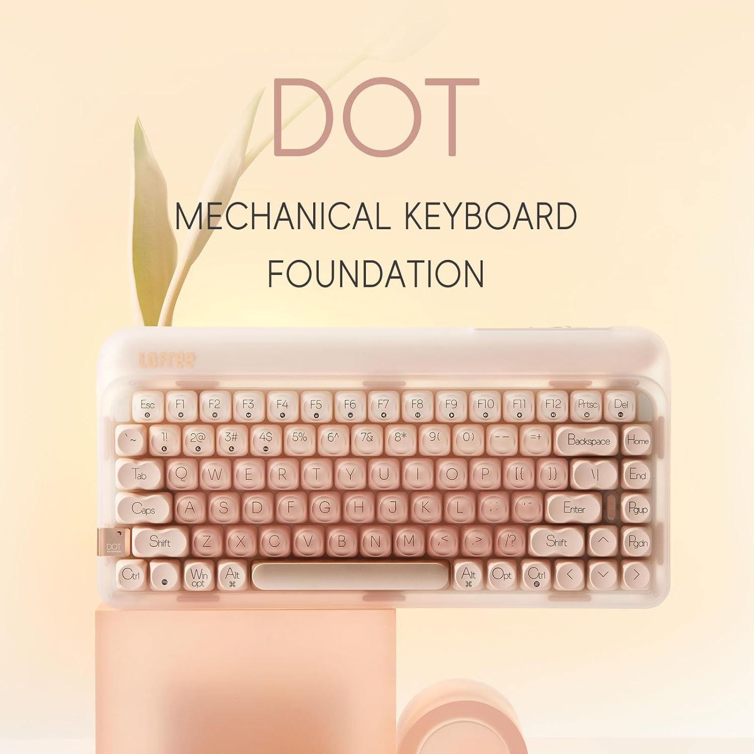 LOFREE DOT Foundation Mechanical Keyboard, 75% Rechargeable Hot-Swappable Keyboards with 3 Types Connection for Windows, Mac Os/Pink GATERON Baby Racoon Switches image number 6