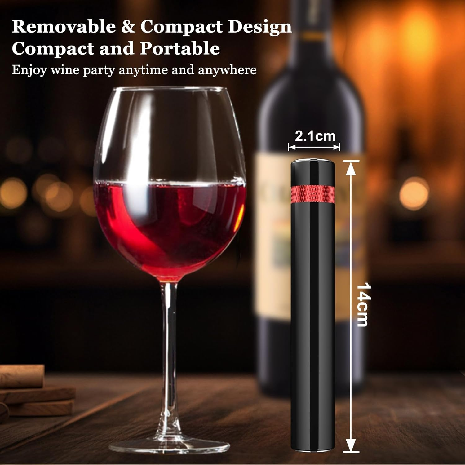 Marchpower Air Pressure Pump Wine Bottle Opener for Removing Cork, Professional Handheld Portable, 7S Quick Opening for Home Bars Travel Picnic, No Damage Cork, Effortless, Red image number 4
