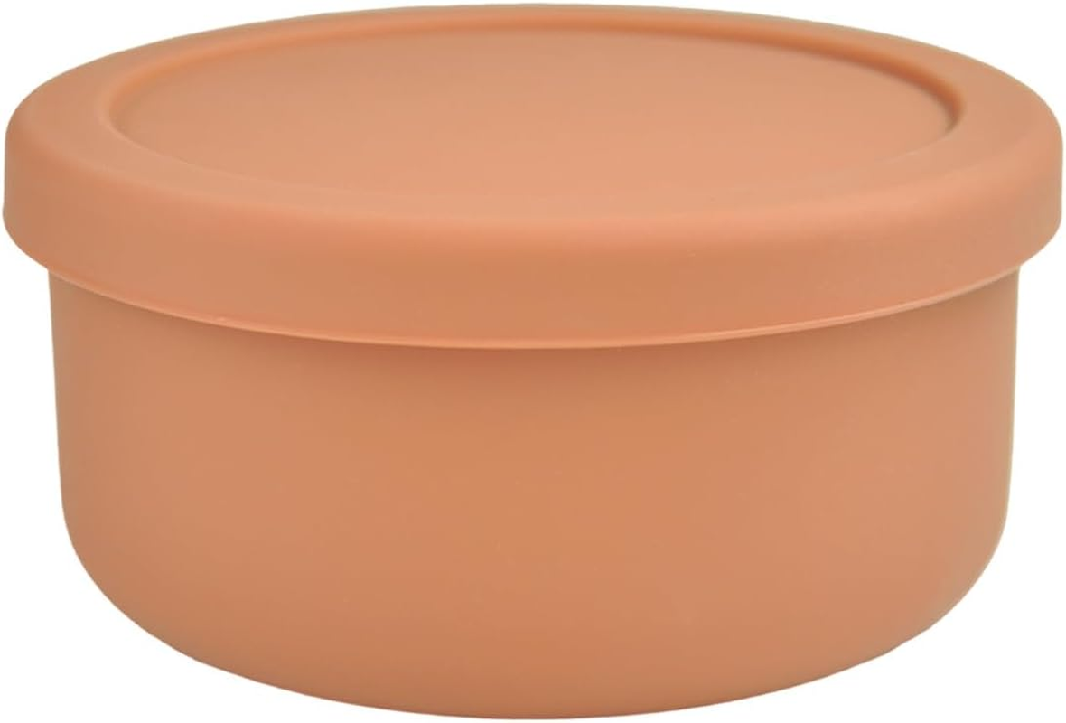 24Oz Silicone Lunch Box, round Salad Bowl with Lid, Airtight Food Container for Meal Prep, Leftovers, Soup & Stew Storage. Microwave, Fridge, Dishwasher Safe. Bpa-Free (Grass Green)