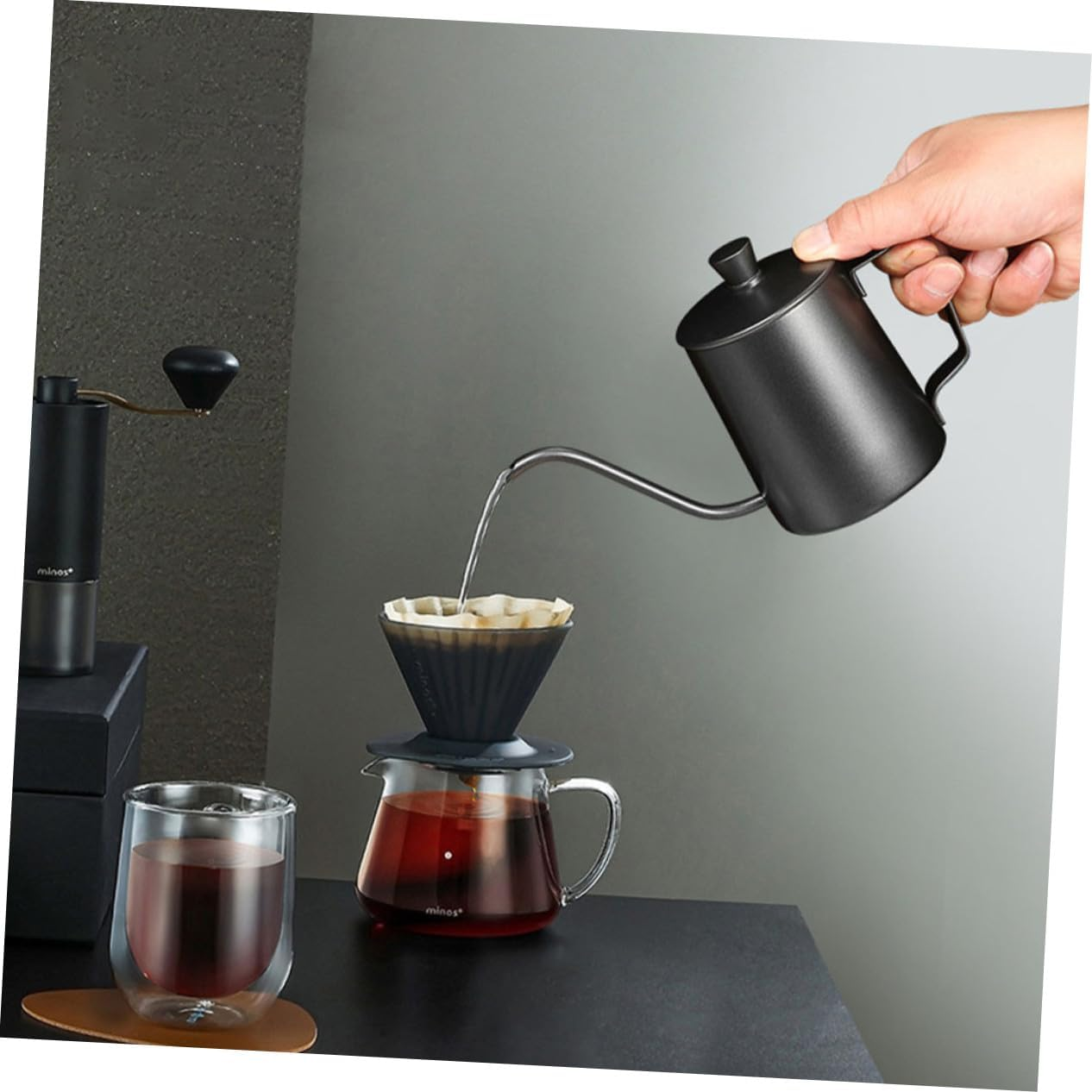 INOOMP Stainless Steel Tea Kettle Coffee Pot 304 Mini Precision Spout Kettle with Lid for Home Brewing image number 2