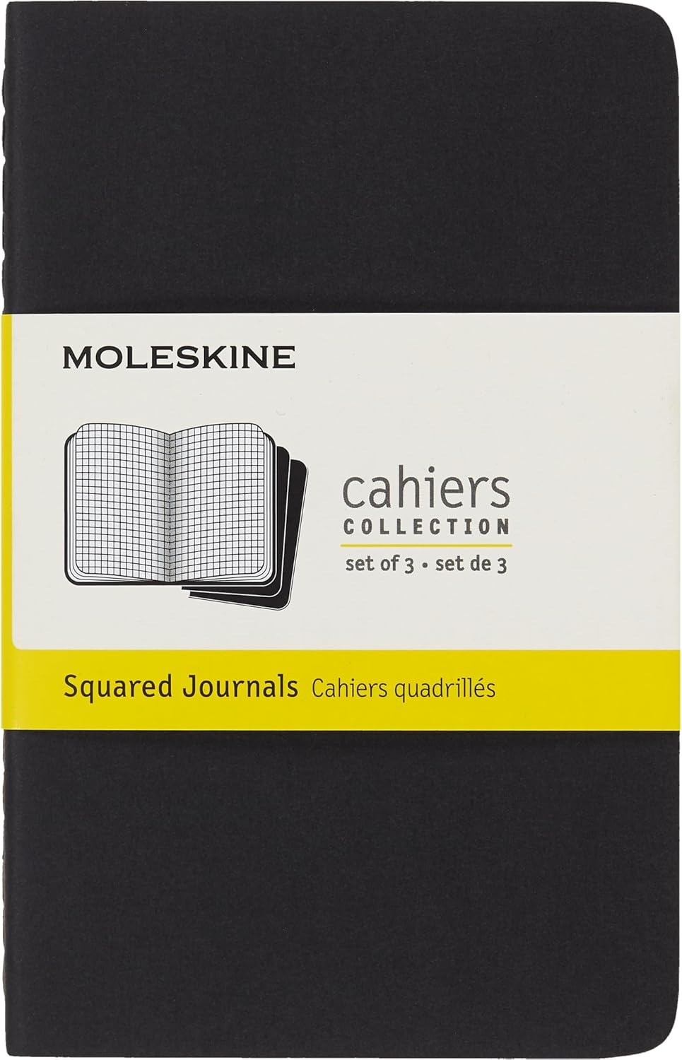 Moleskine QP314 - Cahier Notebook - Set of 3 - Dot Grid - Pocket - Black