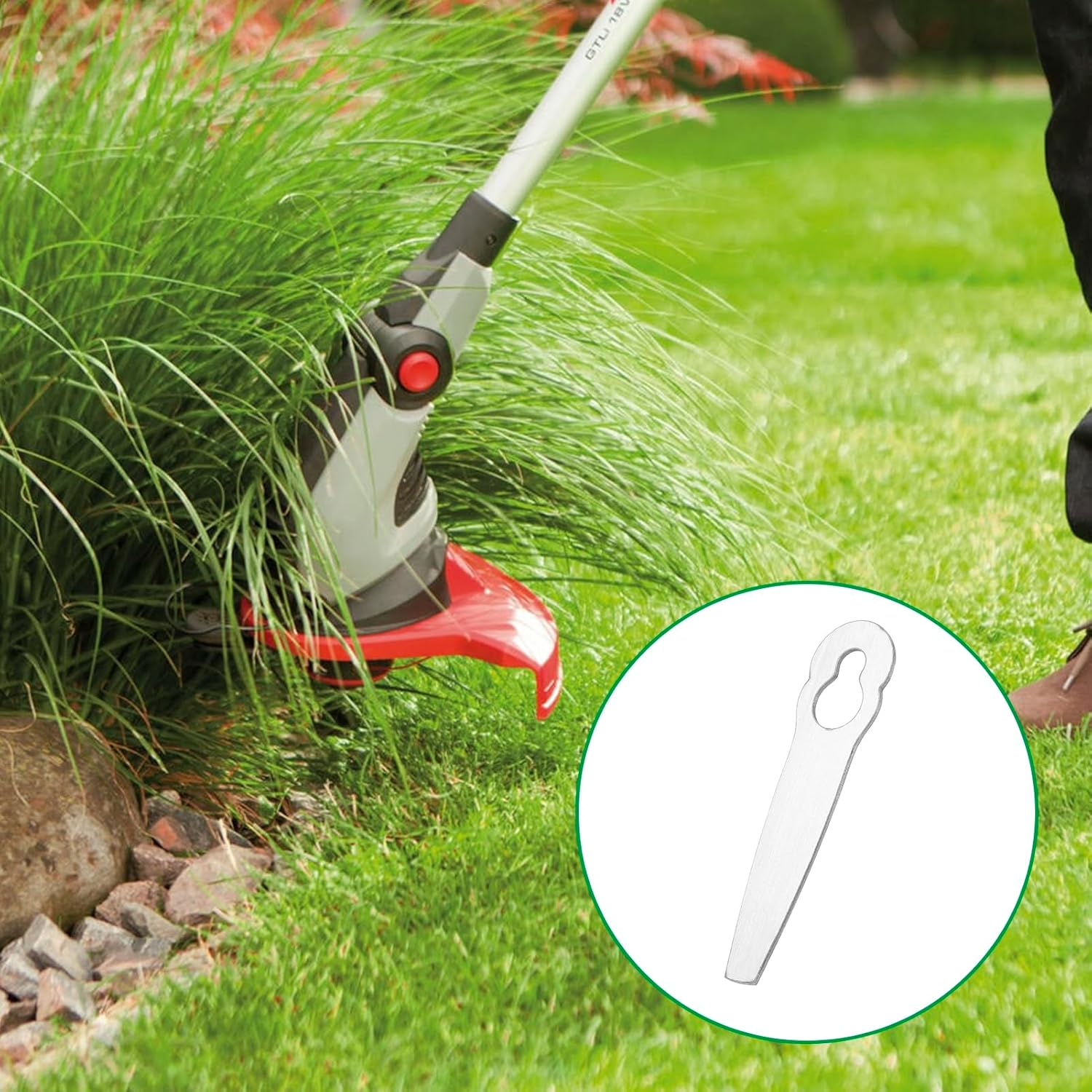 FUNFANG 10Pcs Machine Trimming Blades Replacement Stainless Steel Trimmer Grass Mowing Blades Garden Lawn Mower Accessories for Lawn Mower