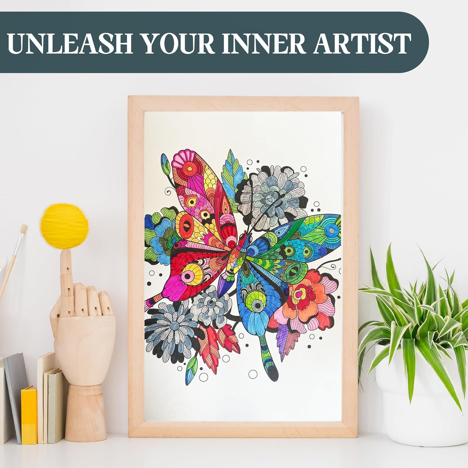 BIROYAL A4 Adult Colouring Book for Women &ndash; 100 Motifs Mindfulness Colouring Book with Personal Growth Prompts for Relaxation &ndash; Relaxation Gifts for Women image number 1