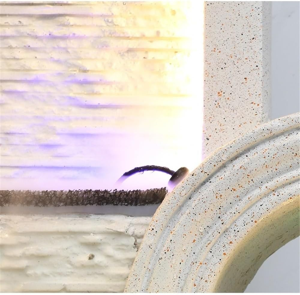 Outdoor Fountain Flowing Water Ornaments Floor-Standing Feng Shui Fountain Decoration Modern Simple Circulating Waterscape(White) image number 5