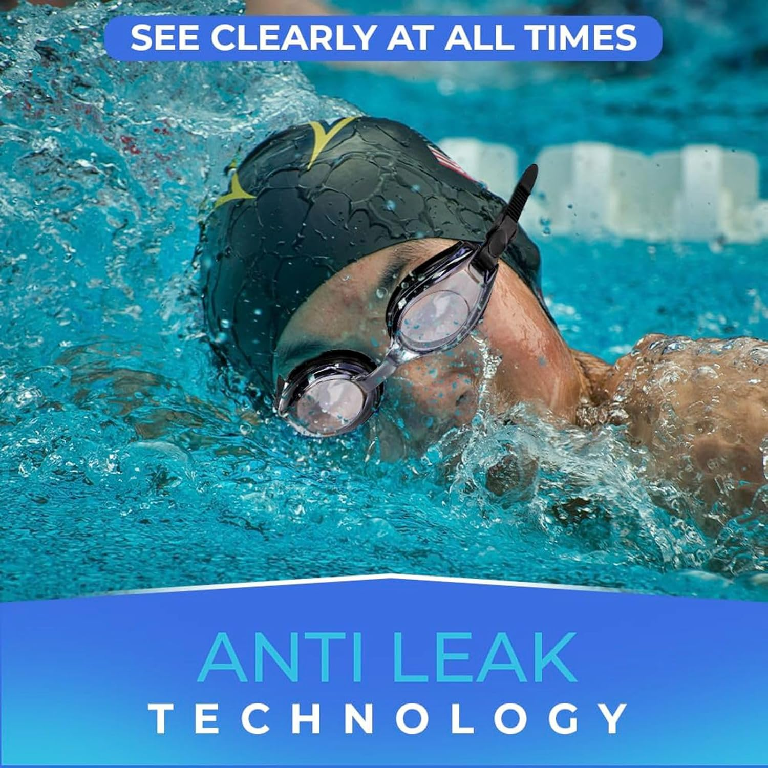 Ninoclar Premium Optical Swimming Goggle - with Choice of Silver Mirror or Grey Tinted Lens (Light Grey Lens. minus 2.0) image number 5